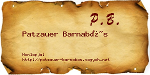 Patzauer Barnabás névjegykártya