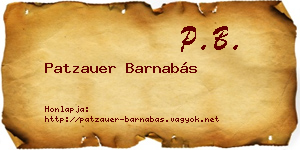 Patzauer Barnabás névjegykártya